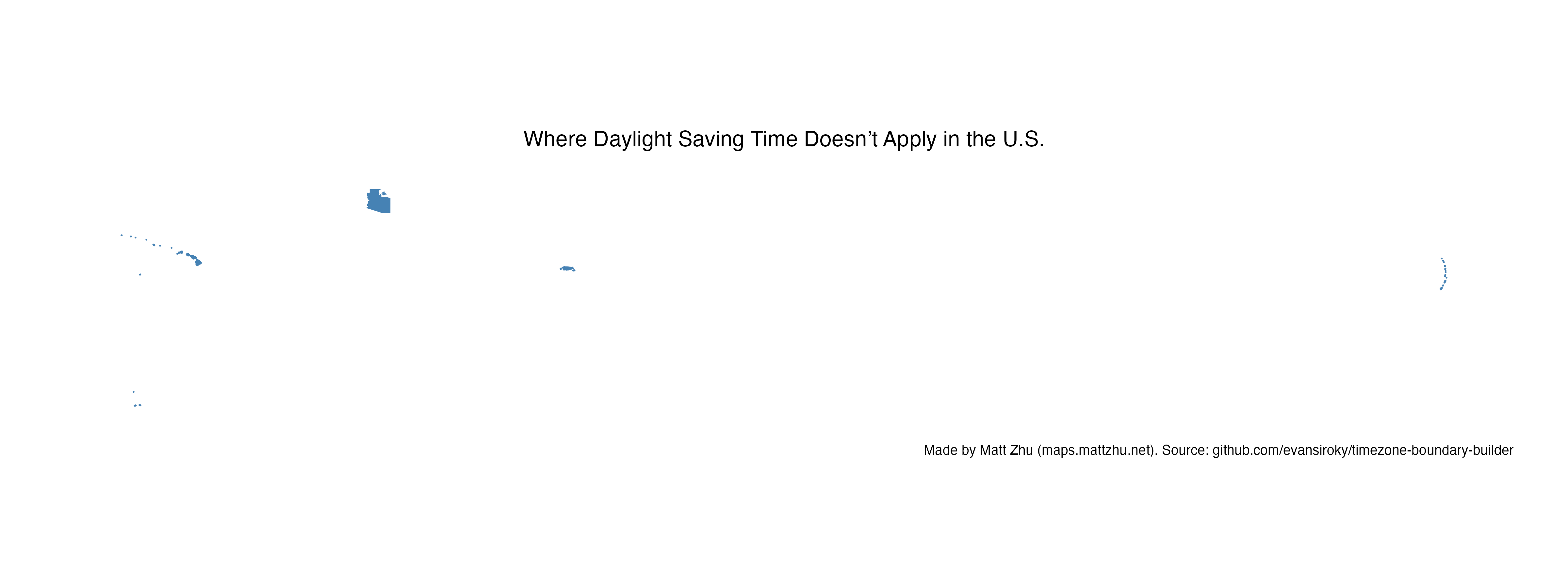 Non-DST Areas Map